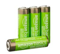Amazon Basics Lot de 4 piles rechargeables AA NiMH haute capacité, 2400 mAh, 1,2 V, rechargeables 400 fois, préchargées