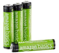 Amazon Basics Lot de 4 piles rechargeables AAA NiMH performantes, 800 mAh, 1,2 V, rechargeables jusqu'à 1 000 fois, préchargées