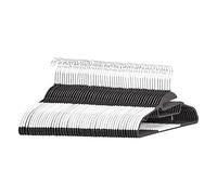 Amazon Basics Lot de 50 cintres en plastique ultra robustes antidérapants avec caoutchouc et barre horizontale Blanc, 50-pack