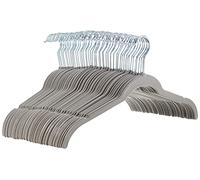 Amazon Basics Lot de 50 Cintres en Velours pour Chemises/Robes, Gris