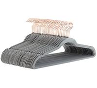 Amazon Basics Lot de 50 cintres minces antidérapants en velours pour costumes, Gris/Doré