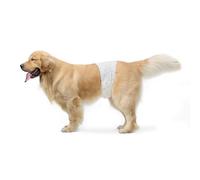 Amazon Basics Lot de 50 Couches jetables pour Chien mâle, Taille S, Blanc