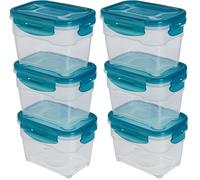 Amazon Basics Lot de 6 boîtes de conservation hermétiques, 3 x 1 litre, Transparent
