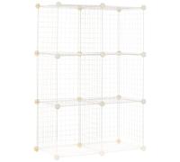 Amazon Basics Lot de 6 cubes de rangement en fil métallique, Blanc, 76.96 x 37.08 x 113.79 cm