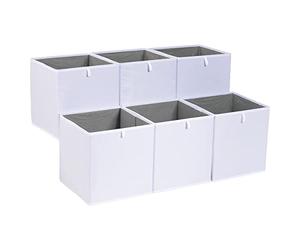 Amazon Basics Lot de 6 cubes de rangement pliables, en tissu, blanc, 26,7 x 26,7 x 28 cm