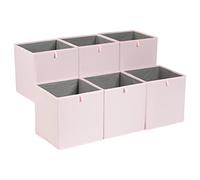Amazon Basics Lot de 6 cubes de rangement pliables, en tissu, rose pivoine, 33 x 38 x 33 cm