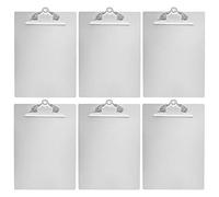 Amazon Basics Lot de 6 porte-blocs à pince standard Aluminium Format A4, Argenté