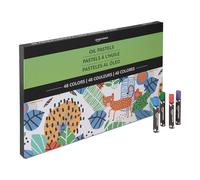 Amazon Basics Lot de pastels tendres à l'huile pour artistes, débutants, étudiants ou enseignants, 4 unité (lot de 1), 48 couleurs