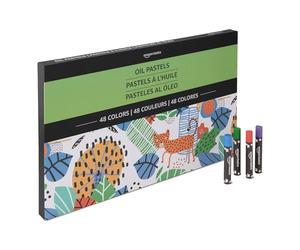Amazon Basics Lot de pastels tendres à l'huile pour artistes, débutants, étudiants ou enseignants, 4 unité (lot de 1), 48 couleurs
