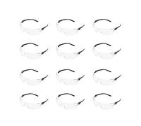 Amazon Basics Lunettes de sécurité (Transparent/noir), anti-buée, lot de 12