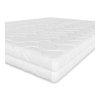 Amazon Basics Matelas 7 zones en mousse confort, Moyenne ferme (H3), 90 x 190 x 15 cm, Blanc