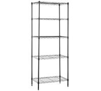 Amazon Basics Meuble de rangement étroit à 5 tablettes étroites réglables en hauteur et pieds de nivellement, sans roues, Noir, 58.9 x 34 x 152.5 cm