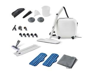 Amazon Basics Nettoyeur à Vapeur Polyvalent avec 22 Accessoires, Réservoir de 1,5L, 1 500W, Blanc