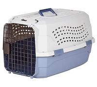Amazon Basics Niche animaux de compagnie à deux portes à chargement par le haut, pour Chien, Chat, Bleu, L 58 x l 38 x H 33 cm