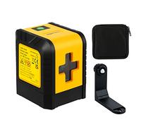 Amazon Basics Niveau Laser Vert à Lignes Croisées, Auto-nivelant, Horizontale et Verticale, Rotation 360°, Portée 18 m, avec Support Magnétique, Fixation Trépied, Jaune/Noir