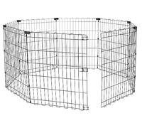 Amazon Basics Octogonal Parc de jeu et d’exercice pliable en métal pour chiens et animaux de compagnie - Sans porte - 76.2 cm, noir