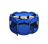 Amazon Basics Octogonale Parc portatif souple pour animaux domestiques,114 cm, Bleu