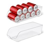 Amazon Basics Organiseur d’Aliments et Boissons en Canette pour Réfrigérateur ou Garde-Manger, Distribution Facile, Côtés Transparents, Non Empilable, Lot de 2 Pièces