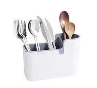 Amazon Basics Organiseur d’ustensiles pour comptoir et mur, Blanc, Gris