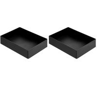 Amazon Basics Organiseur en Plastique à Accessoires Grand Format Rectangulaire, 23.8 x 17 x 5 cm, Noir (Lot de 2)