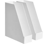 Amazon Basics Organiseur en plastique Lot de 2 range-revues Blanc