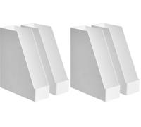 Amazon Basics Organiseur en plastique Lot de 4 range-revues Blanc