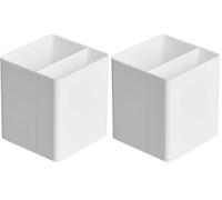Amazon Basics Organiseur en plastique Pot à crayons Blanc (Lot de 2)