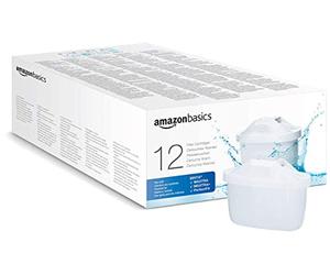 Amazon Basics Pack de 12 Cartouches filtrantes, compatibles avec Toutes Les carafes filtrantes Actuelles BRITA