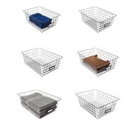 Amazon Basics paniers de rangement en fil métallique pour organisation, Lot de 6, Taille S, Noir