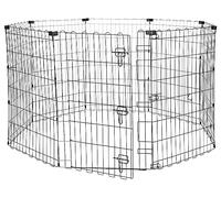 Amazon Basics Parc de jeu et d’exercice pliable en métal pour chiens et animaux de compagnie, Avec porte, 91 cm, Noir, Octogonale