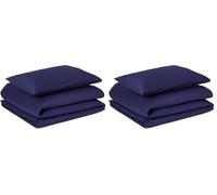Amazon Basics Parure de Lit 1 Personne 2 Pièces en Coton Bio, Housse de Couette 135 x 200 cm et 1 Taie d'oreiller 50 x 80 cm, Bleu Marine (Lot de 2)