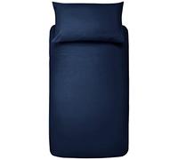 Amazon Basics Parure de Lit 1 Personne 2 Pièces en Microfibre, Housse de Couette 135 x 200 cm et 1 Taie d'oreiller 50 x 80 cm, Bleu Marine Uni