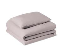 Amazon Basics Parure de Lit 1 Personne 2 Pièces en Microfibre Prélavée, Extra Douce avec Effet Froissé Naturel, sans Repassage, Housse de Couette 135 x 200 cm et 1 Taie d'oreiller 50 x 80 cm, Violet