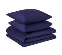Amazon Basics Parure de Lit 2 Personnes 2 Pièces en Coton Bio, Housse de Couette 200 x 200 cm et 1 Taie d'oreiller 65 x 65 cm, Bleu Marine