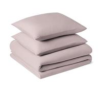 Amazon Basics Parure de Lit 2 Personnes 3 Pièces en Microfibre Prélavée, Extra Douce avec Effet Froissé Naturel, Sans Repassage, Housse de Couette 240 x 220 cm et 2 Taies d'oreiller 50 x 80 cm, Violet