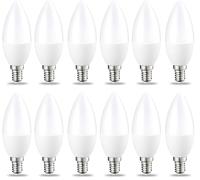 Amazon Basics Petite ampoule bougie LED E14 B35 avec culot à vis, 5W (équivalent incandescente de 40W),CRI80, blanc chaud, dimmable - Lot de 12