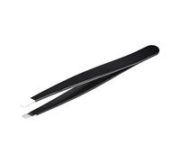 Amazon Basics Pince à épiler oblique,Pince professionnelle en acier inoxydable pour une épilation efficace, idéale pour les routines de beauté quotidiennes,boîtier de transport inclus, noir, lot de 1