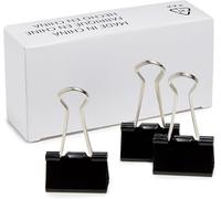 Amazon Basics Pince à papier, taille moyenne, paquet de 8 (12 clips par paquet), Noir