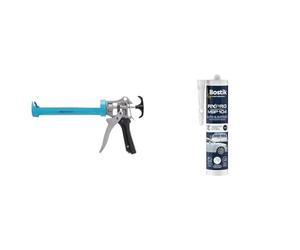 Amazon Basics Pistolet à calfeutrer robuste pour mastic - 310 ml - Rapport de poussée 12:1 & Bostik FIXPRO - Mastic Auto et Bateau MSP 104 - Colle et Joint - Tous matériaux