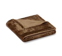 Amazon Basics Plaid Polaire, Douce et Chaude, Moelleuse Couverture pour Canapé, 127 x 152 cm, Marron