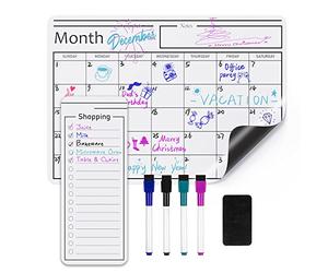 Amazon Basics Plaque magnétique blanche effaçable à sec, Calendrier, 30.5 x 43.2 cm, Blanc