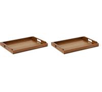 Amazon Basics Plateau de Service en Bois d’Acacia, 43,2cm x 30,5cm (Lot de 2)