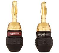 Amazon Basics Plug à la banane, Lot de 12 paires, 24 unités, Noir