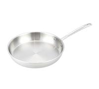 Amazon Basics Poêle à frire triple épaisseur 30 cm en acier inoxydable avec poignée résistante à la chaleur Argenté (Anciennement marque AmazonCommercial)