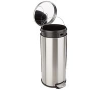 Amazon Basics Poubelle à fermeture amortie, Ronde, 30 l (7.9 Gallons), Argent