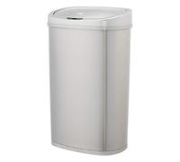 Amazon Basics Poubelle automatique en acier inoxydable - Rectangulaire, 50 litres, Argenté