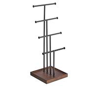 Amazon Basics Présentoir à bijoux à quatre étages, Noyer/Noir, Arbre