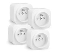 Amazon Basics Prise Intelligente, Compatible Matter, Compatible avec Amazon Alexa, Google Home et Apple HomeKit, Hub Matter Requis, Wi-Fi 2,4GHz Uniquement, Blanc, lot de 4