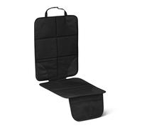 Amazon Basics Protecteur de Siège Auto avec Rembourrage en Mousse et Poches de Rangement, Taille Universelle, Coins Renforcés en PVC Antidérapant, Protection Arrière du Siège, Lot de 1, Noir