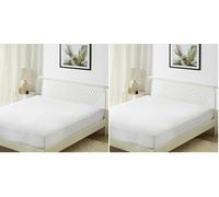 Amazon Basics Protège Matelas Imperméable, 45 cm Bonnet Extra Profond, Lavable et Silencieux, 180 x 200 cm, Blanc (Lot de 2)